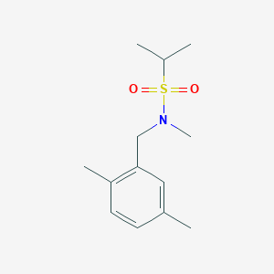 molecular formula C13H21NO2S B7599174 N-[(2,5-dimethylphenyl)methyl]-N-methylpropane-2-sulfonamide 