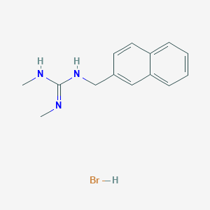 molecular formula C14H18BrN3 B7599208 1,2-Dimethyl-3-(naphthalen-2-ylmethyl)guanidine;hydrobromide 