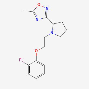 molecular formula C15H18FN3O2 B7599254 3-[1-[2-(2-Fluorophenoxy)ethyl]pyrrolidin-2-yl]-5-methyl-1,2,4-oxadiazole 