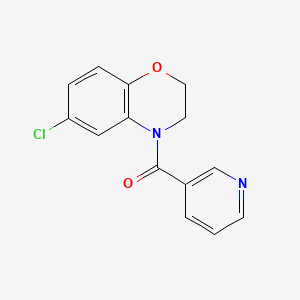 molecular formula C14H11ClN2O2 B7599261 (6-Chloro-2,3-dihydro-1,4-benzoxazin-4-yl)-pyridin-3-ylmethanone 