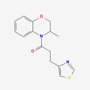 molecular formula C15H16N2O2S B7599269 1-(3-Methyl-2,3-dihydro-1,4-benzoxazin-4-yl)-3-(1,3-thiazol-4-yl)propan-1-one 