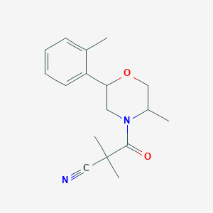 2,2-Dimethyl-3-[5-methyl-2-(2-methylphenyl)morpholin-4-yl]-3-oxopropanenitrile