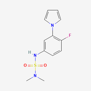 molecular formula C12H14FN3O2S B7599302 1-[5-(Dimethylsulfamoylamino)-2-fluorophenyl]pyrrole 