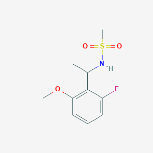 molecular formula C10H14FNO3S B7599329 N-[1-(2-fluoro-6-methoxyphenyl)ethyl]methanesulfonamide 