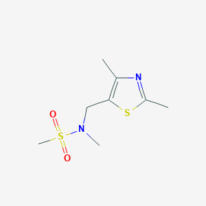 molecular formula C8H14N2O2S2 B7599336 N-[(2,4-dimethyl-1,3-thiazol-5-yl)methyl]-N-methylmethanesulfonamide 