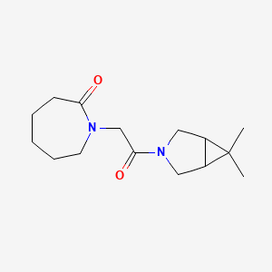 molecular formula C15H24N2O2 B7599347 1-[2-(6,6-Dimethyl-3-azabicyclo[3.1.0]hexan-3-yl)-2-oxoethyl]azepan-2-one 