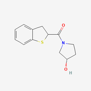 molecular formula C13H15NO2S B7599375 2,3-dihydro-1-benzothiophen-2-yl-[(3S)-3-hydroxypyrrolidin-1-yl]methanone 