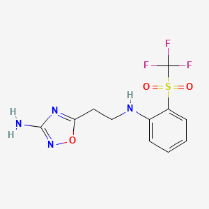 5-[2-[2-(Trifluoromethylsulfonyl)anilino]ethyl]-1,2,4-oxadiazol-3-amine