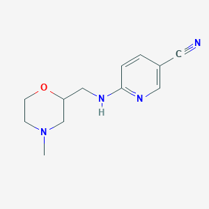 molecular formula C12H16N4O B7599419 6-[(4-Methylmorpholin-2-yl)methylamino]pyridine-3-carbonitrile 