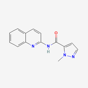 molecular formula C14H12N4O B7599434 2-methyl-N-quinolin-2-ylpyrazole-3-carboxamide 