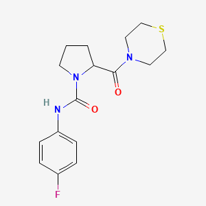 molecular formula C16H20FN3O2S B7599440 N-(4-fluorophenyl)-2-(thiomorpholine-4-carbonyl)pyrrolidine-1-carboxamide 