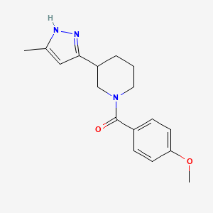 molecular formula C17H21N3O2 B7599451 (4-methoxyphenyl)-[3-(5-methyl-1H-pyrazol-3-yl)piperidin-1-yl]methanone 