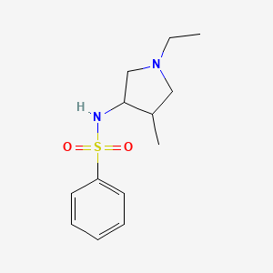 molecular formula C13H20N2O2S B7599525 N-(1-ethyl-4-methylpyrrolidin-3-yl)benzenesulfonamide 