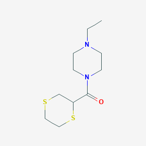 molecular formula C11H20N2OS2 B7599527 1,4-Dithian-2-yl-(4-ethylpiperazin-1-yl)methanone 