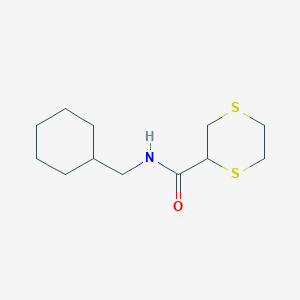 molecular formula C12H21NOS2 B7599531 N-(cyclohexylmethyl)-1,4-dithiane-2-carboxamide 