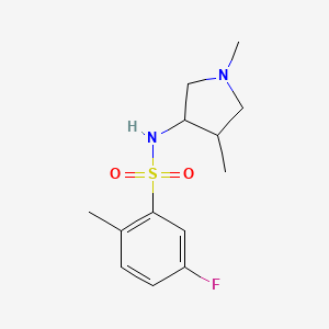 molecular formula C13H19FN2O2S B7599537 N-(1,4-dimethylpyrrolidin-3-yl)-5-fluoro-2-methylbenzenesulfonamide 