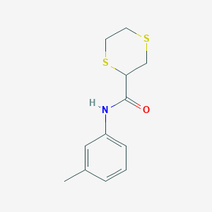 molecular formula C12H15NOS2 B7599566 N-(3-methylphenyl)-1,4-dithiane-2-carboxamide 