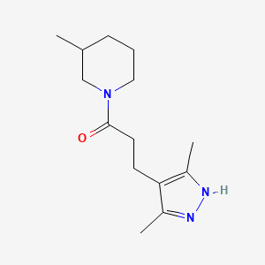 molecular formula C14H23N3O B7599572 3-(3,5-dimethyl-1H-pyrazol-4-yl)-1-(3-methylpiperidin-1-yl)propan-1-one 