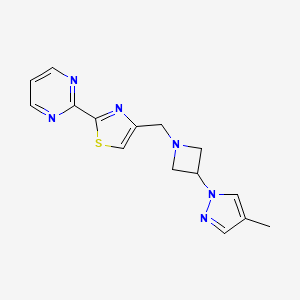 4-[[3-(4-Methylpyrazol-1-yl)azetidin-1-yl]methyl]-2-pyrimidin-2-yl-1,3-thiazole