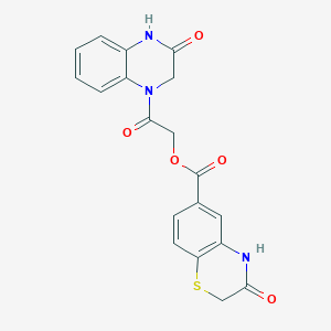 molecular formula C19H15N3O5S B7599625 [2-oxo-2-(3-oxo-2,4-dihydroquinoxalin-1-yl)ethyl] 3-oxo-4H-1,4-benzothiazine-6-carboxylate 