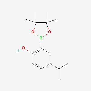 molecular formula C15H23BO3 B7599627 4-Isopropyl-2-(4,4,5,5-tetramethyl-1,3,2-dioxaborolan-2-YL)phenol 