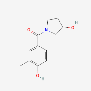 molecular formula C12H15NO3 B7599644 (4-Hydroxy-3-methylphenyl)-(3-hydroxypyrrolidin-1-yl)methanone 