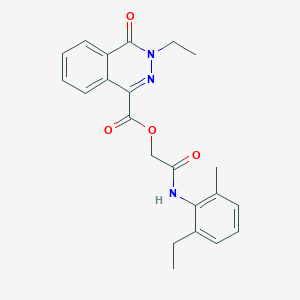 molecular formula C22H23N3O4 B7599686 [2-(2-Ethyl-6-methylanilino)-2-oxoethyl] 3-ethyl-4-oxophthalazine-1-carboxylate 