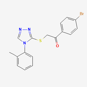 molecular formula C17H14BrN3OS B7599692 1-(4-Bromophenyl)-2-[[4-(2-methylphenyl)-1,2,4-triazol-3-yl]sulfanyl]ethanone 