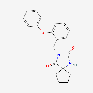 3-[(2-Phenoxyphenyl)methyl]-1,3-diazaspiro[4.4]nonane-2,4-dione