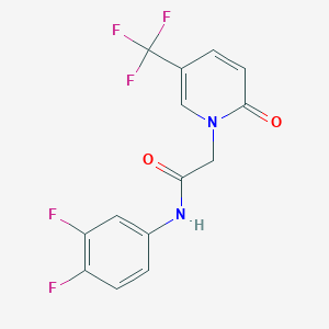 molecular formula C14H9F5N2O2 B7599717 N-(3,4-difluorophenyl)-2-[2-oxo-5-(trifluoromethyl)pyridin-1-yl]acetamide 