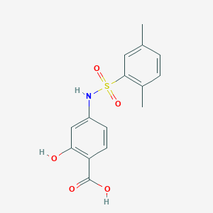 molecular formula C15H15NO5S B7599782 4-{[(2,5-Dimethylphenyl)sulfonyl]amino}-2-hydroxybenzoic acid 