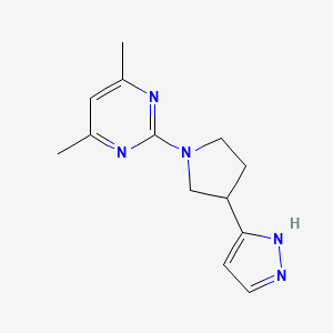 4,6-dimethyl-2-[3-(1H-pyrazol-5-yl)pyrrolidin-1-yl]pyrimidine