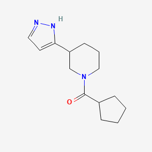 molecular formula C14H21N3O B7599803 cyclopentyl-[3-(1H-pyrazol-5-yl)piperidin-1-yl]methanone 