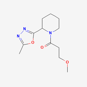 molecular formula C12H19N3O3 B7599817 3-Methoxy-1-[2-(5-methyl-1,3,4-oxadiazol-2-yl)piperidin-1-yl]propan-1-one 