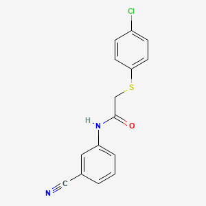 molecular formula C15H11ClN2OS B7599825 2-(4-chlorophenyl)sulfanyl-N-(3-cyanophenyl)acetamide 