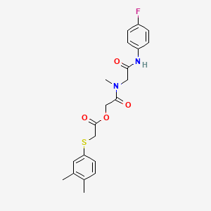 [2-[[2-(4-Fluoroanilino)-2-oxoethyl]-methylamino]-2-oxoethyl] 2-(3,4-dimethylphenyl)sulfanylacetate