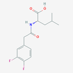 molecular formula C14H17F2NO3 B7599890 (2S)-2-[[2-(3,4-difluorophenyl)acetyl]amino]-4-methylpentanoic acid 