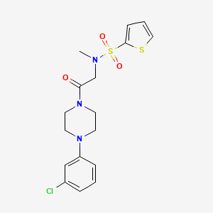 N-[2-[4-(3-chlorophenyl)piperazin-1-yl]-2-oxoethyl]-N-methylthiophene-2-sulfonamide