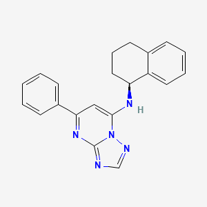 molecular formula C21H19N5 B7599932 5-phenyl-N-[(1S)-1,2,3,4-tetrahydronaphthalen-1-yl]-[1,2,4]triazolo[1,5-a]pyrimidin-7-amine 