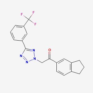 1-(2,3-dihydro-1H-inden-5-yl)-2-[5-[3-(trifluoromethyl)phenyl]tetrazol-2-yl]ethanone