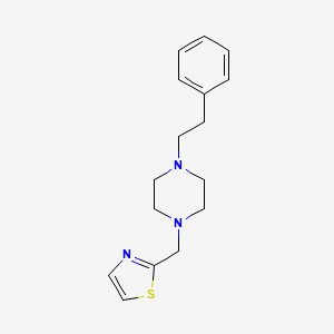 molecular formula C16H21N3S B7599983 2-[[4-(2-Phenylethyl)piperazin-1-yl]methyl]-1,3-thiazole 