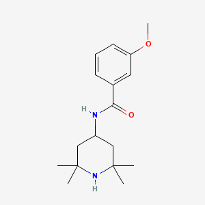 molecular formula C17H26N2O2 B7600034 3-methoxy-N-(2,2,6,6-tetramethylpiperidin-4-yl)benzamide 