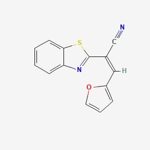 molecular formula C14H8N2OS B7600039 (Z)-2-Benzothiazol-2-yl-3-furan-2-yl-acrylonitrile 