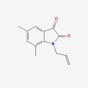 molecular formula C13H13NO2 B7600062 1H-INDOLE-2,3-DIONE, 5,7-DIMETHYL-1-(2-PROPENYL)- 