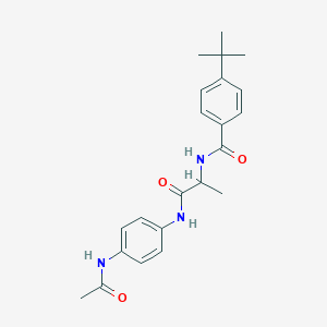 molecular formula C22H27N3O3 B7600072 N-[1-(4-acetamidoanilino)-1-oxopropan-2-yl]-4-tert-butylbenzamide 