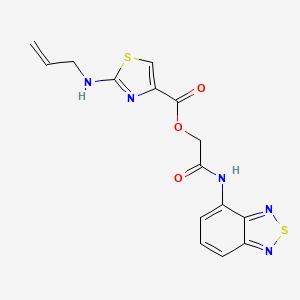 molecular formula C15H13N5O3S2 B7600086 [2-(2,1,3-Benzothiadiazol-4-ylamino)-2-oxoethyl] 2-(prop-2-enylamino)-1,3-thiazole-4-carboxylate 