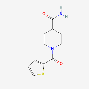 molecular formula C11H14N2O2S B7600108 1-(噻吩-2-羰基)哌啶-4-甲酰胺 