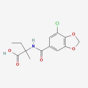 molecular formula C13H14ClNO5 B7600159 2-[(7-Chloro-1,3-benzodioxole-5-carbonyl)amino]-2-methylbutanoic acid 