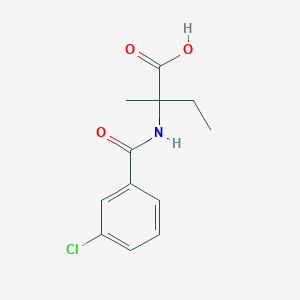 molecular formula C12H14ClNO3 B7600173 2-[(3-Chlorobenzoyl)amino]-2-methylbutanoic acid 