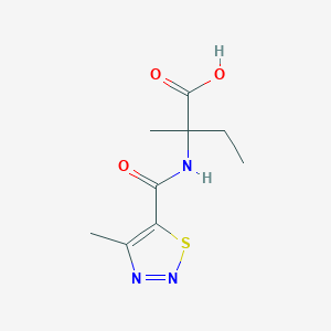 molecular formula C9H13N3O3S B7600187 2-Methyl-2-[(4-methylthiadiazole-5-carbonyl)amino]butanoic acid 